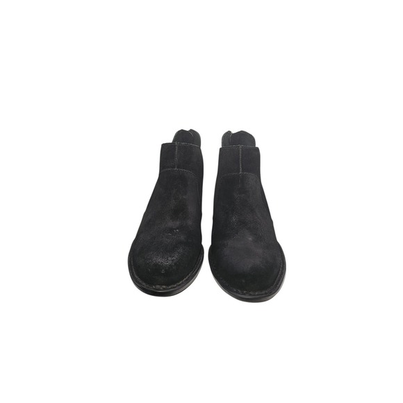 Born Kerri Boots Black Distressed Suede Ankle Zip Booties Cutout Womens Size 9.5 - Picture 4 of 10